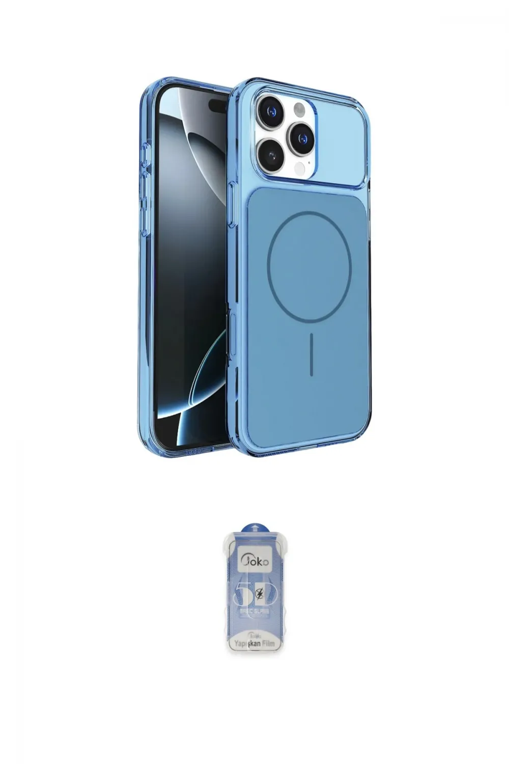 ieg™ iPhone 16 Pro Max Kılıf Kutup Doku Serisi - Siyah Joko Magic 5D Cam