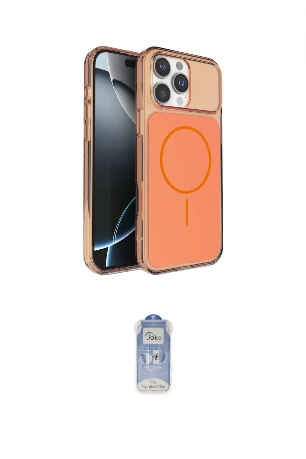 ieg™ iPhone 16 Pro Max Kılıf Kutup Doku Serisi - Siyah Joko Magic 5D Cam