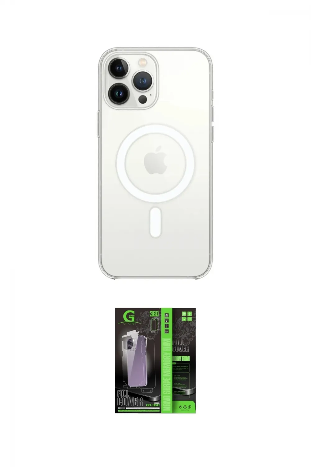 ieg™ iPhone 16 Pro Max Kılıf Kutup Klasik Serisi - Şeffaf 360 Full Body Arka Koruyucu