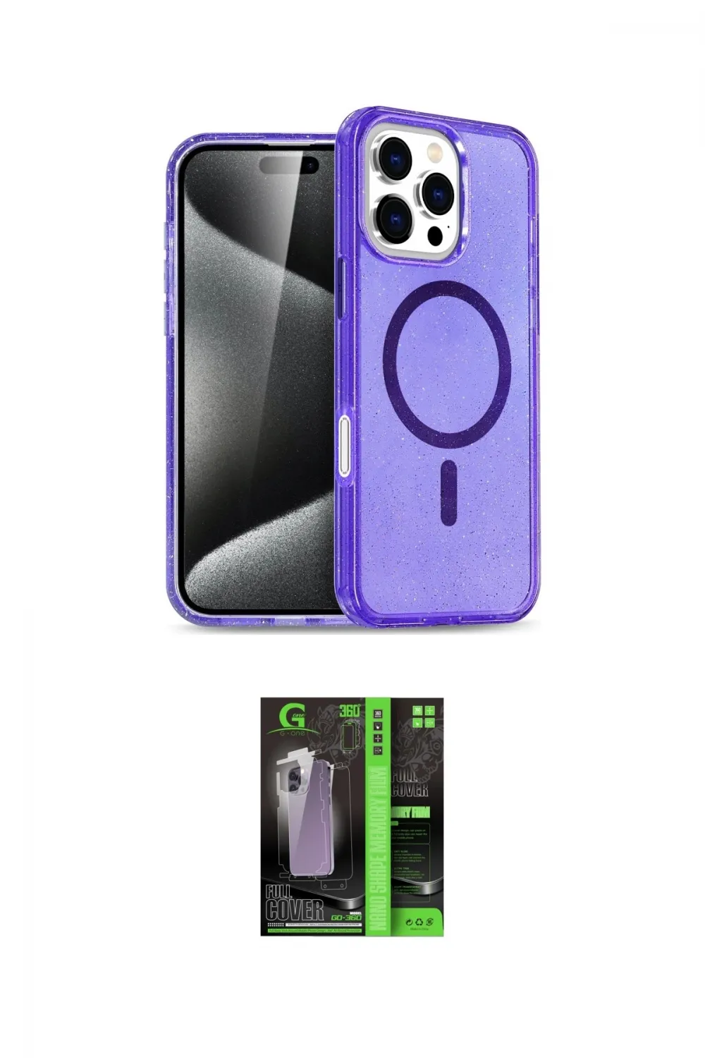 ieg™ iPhone 16 Pro Max Kılıf Nova Asil Prime - Şeffaf 360 Full Body Arka Koruyucu