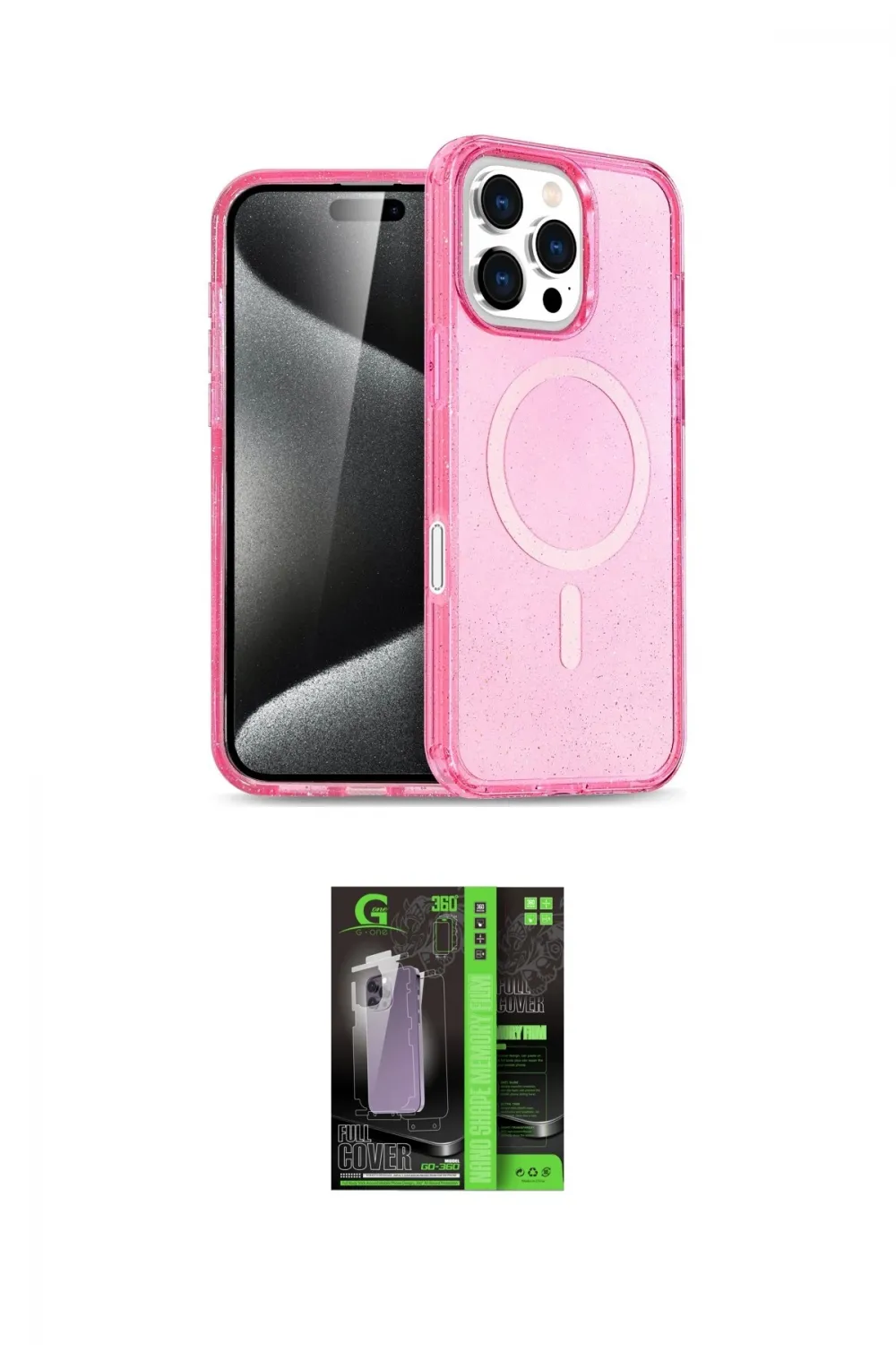 ieg™ iPhone 16 Pro Max Kılıf Nova Asil Prime - Şeffaf 360 Full Body Arka Koruyucu