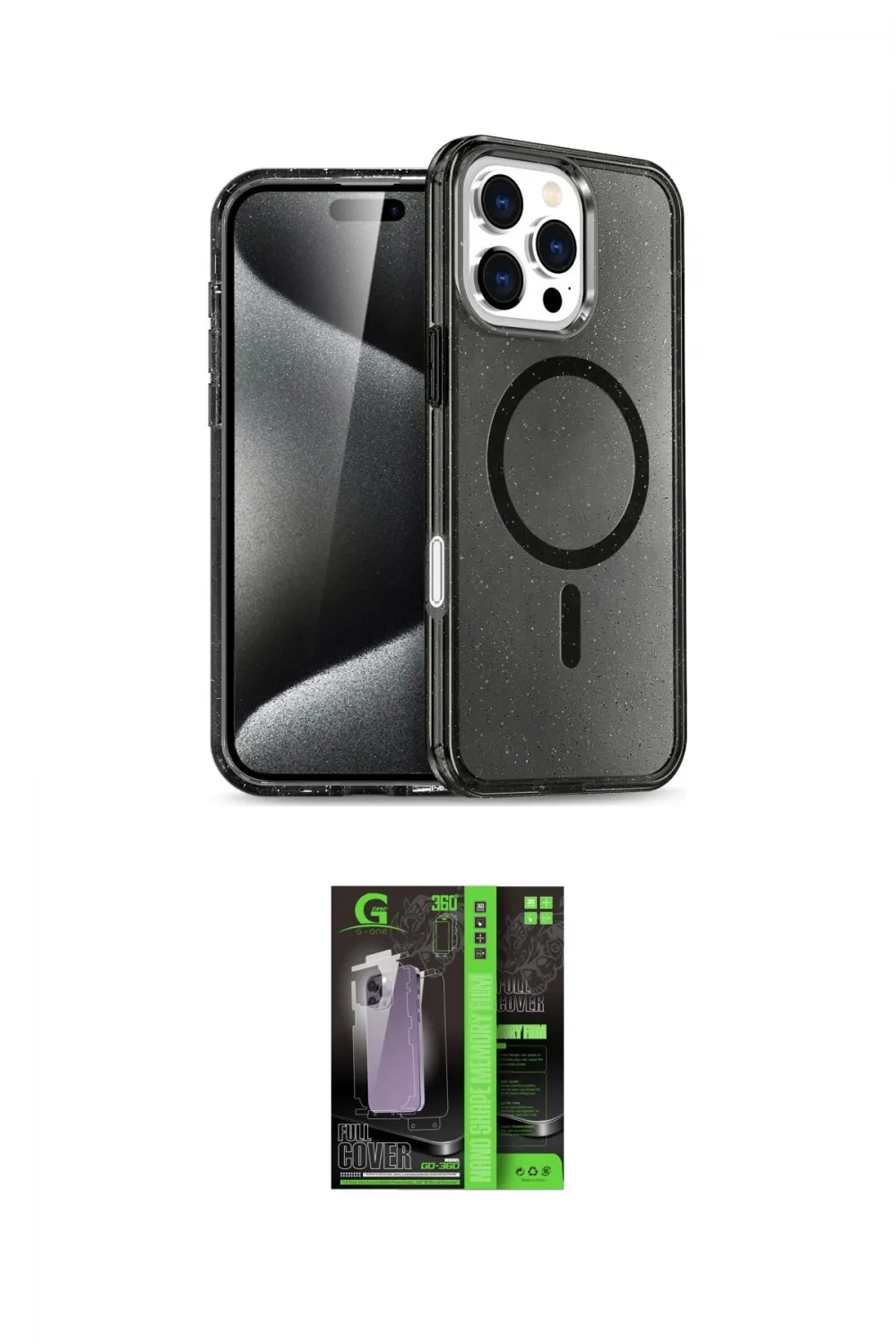 ieg™ iPhone 16 Pro Max Kılıf Nova Asil Prime - Şeffaf 360 Full Body Arka Koruyucu