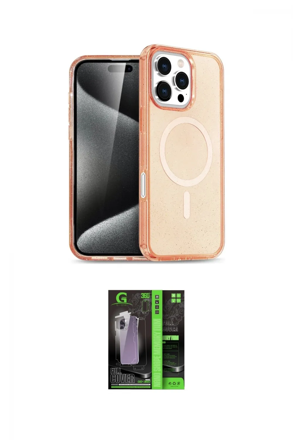 ieg™ iPhone 16 Pro Max Kılıf Nova Asil Prime - Şeffaf 360 Full Body Arka Koruyucu