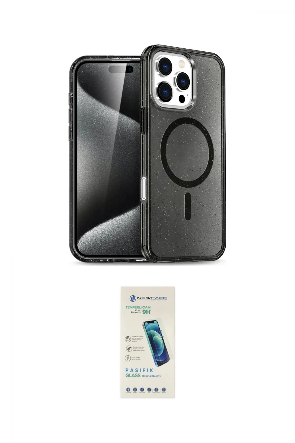 ieg™ iPhone 16 Pro Max Kılıf Nova Asil Prime - Şeffaf Pasifik Cam Ekran Koruyucu