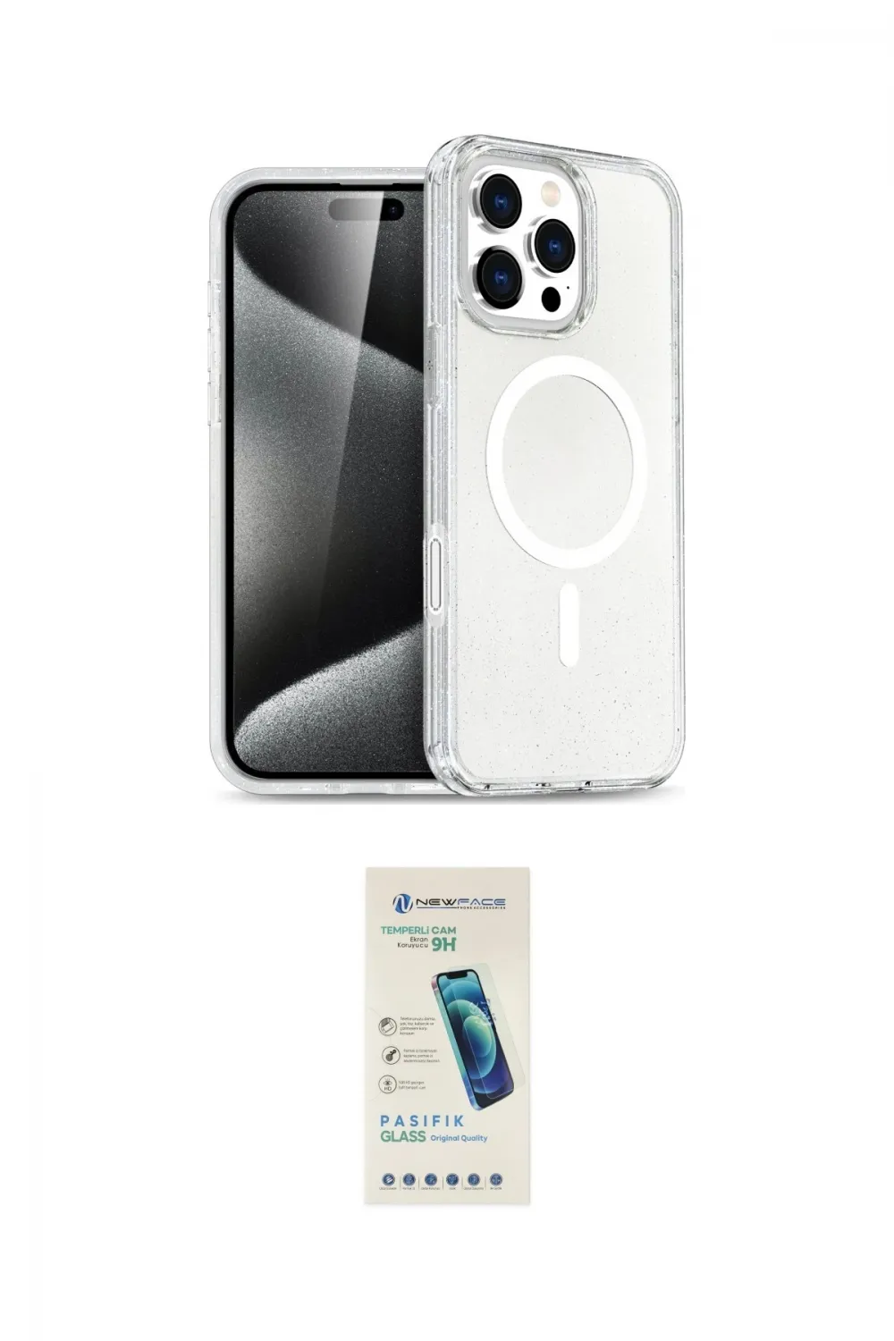 ieg™ iPhone 16 Pro Max Kılıf Nova Asil Prime - Şeffaf Pasifik Cam Ekran Koruyucu