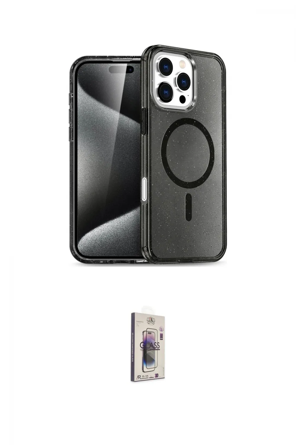 ieg™ iPhone 16 Pro Max Kılıf Nova Asil Prime - Siyah Bilvis 3D Cam Ekran Koruyucu