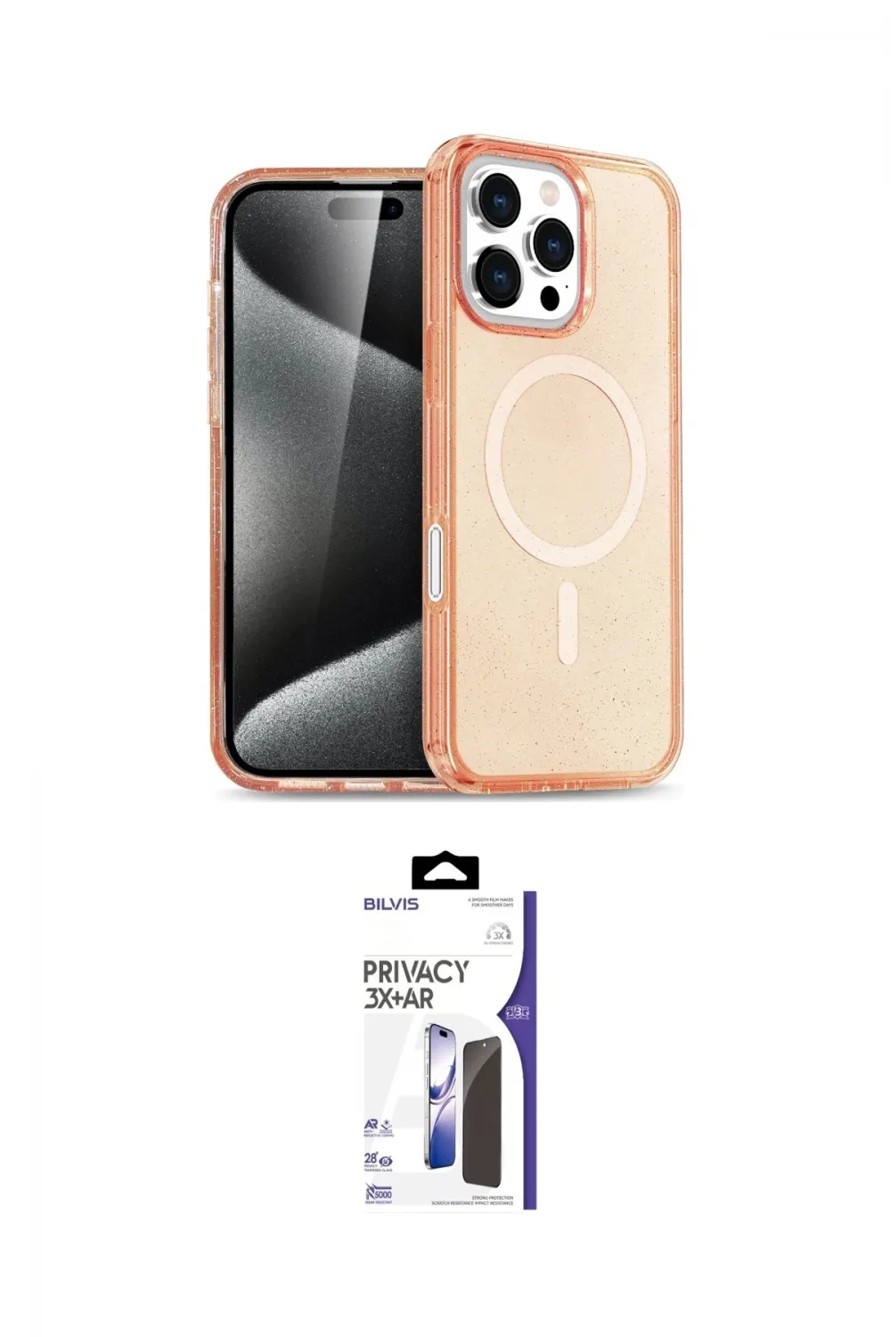 ieg™ iPhone 16 Pro Max Kılıf Nova Asil Prime - Siyah Bilvis 3X AR Hayalet Cam Ekran Koruyucu