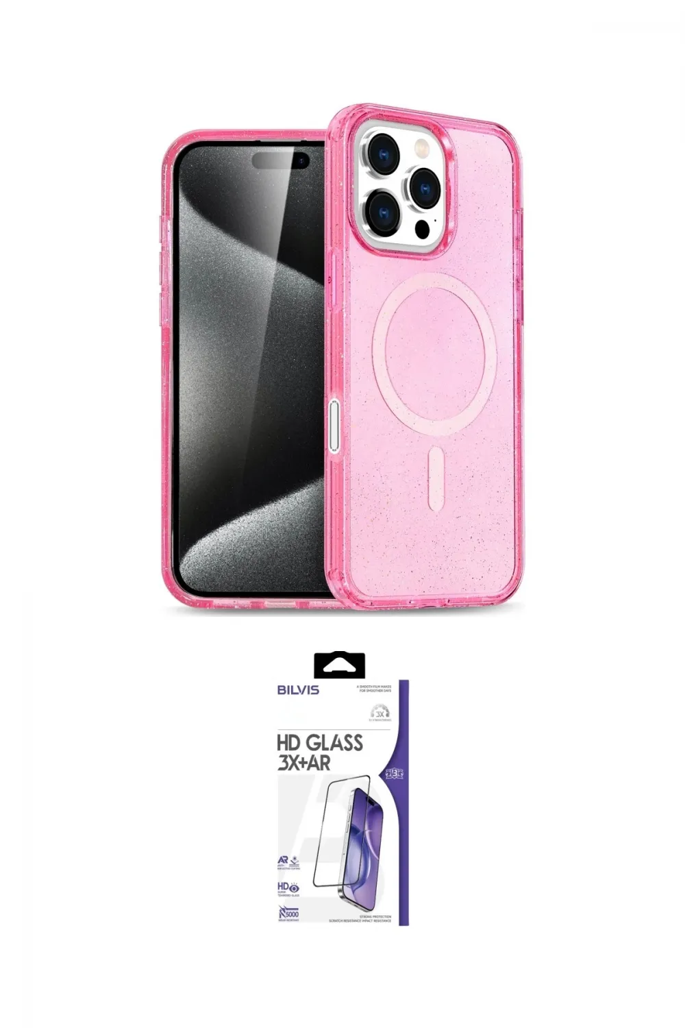 ieg™ iPhone 16 Pro Max Kılıf Nova Asil Prime - Siyah Bilvis 3X AR HD Cam Ekran Koruyucu