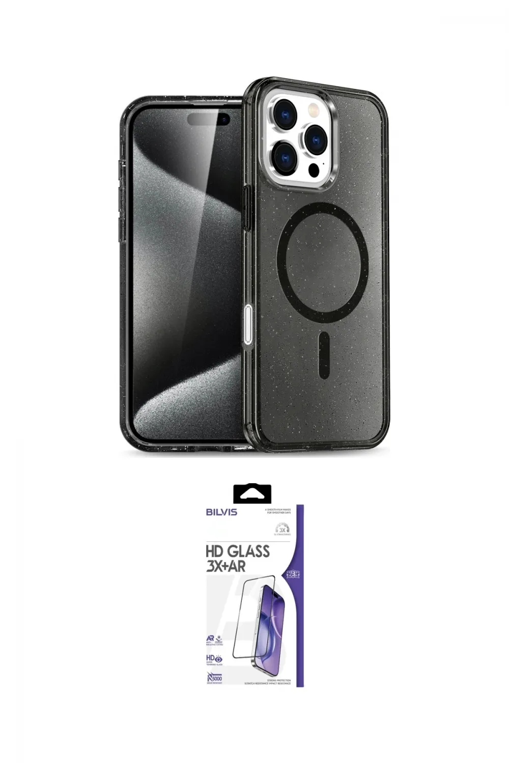 ieg™ iPhone 16 Pro Max Kılıf Nova Asil Prime - Siyah Bilvis 3X AR HD Cam Ekran Koruyucu