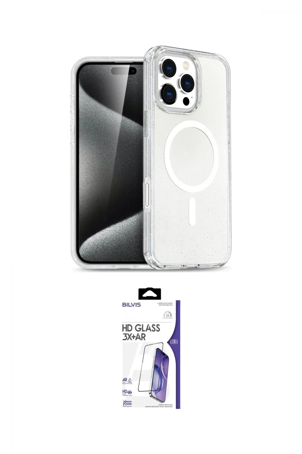 ieg™ iPhone 16 Pro Max Kılıf Nova Asil Prime - Siyah Bilvis 3X AR HD Cam Ekran Koruyucu