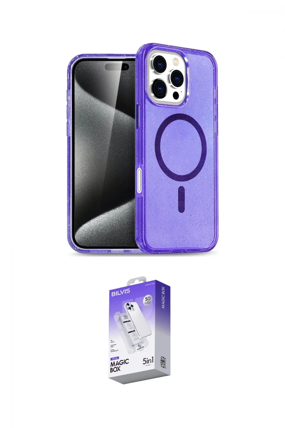 ieg™ iPhone 16 Pro Max Kılıf Nova Asil Prime - Siyah Bilvis 5in1 3D Magic Cam Ekran Koruyucu