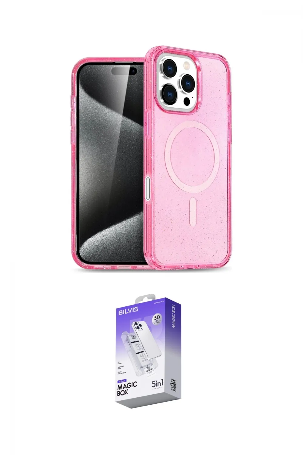 ieg™ iPhone 16 Pro Max Kılıf Nova Asil Prime - Siyah Bilvis 5in1 3D Magic Cam Ekran Koruyucu