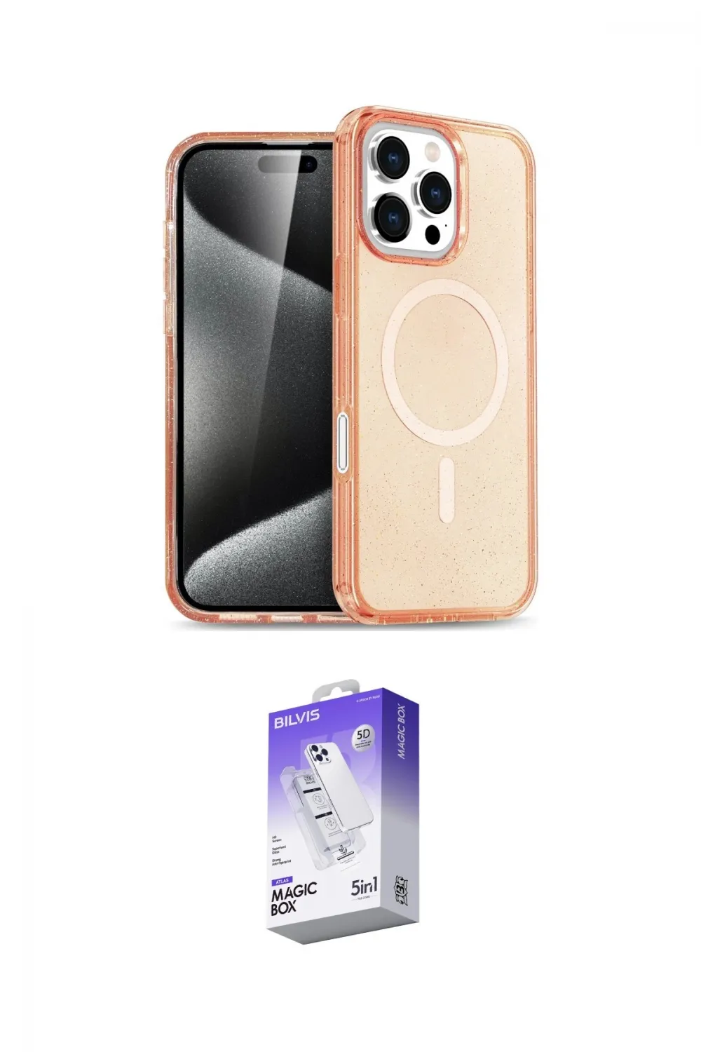 ieg™ iPhone 16 Pro Max Kılıf Nova Asil Prime - Siyah Bilvis 5in1 3D Magic Cam Ekran Koruyucu