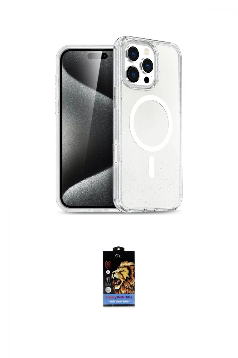 ieg™ iPhone 16 Pro Max Kılıf Nova Asil Prime - Siyah Buffer Hayalet Cam Ekran Koruyucu