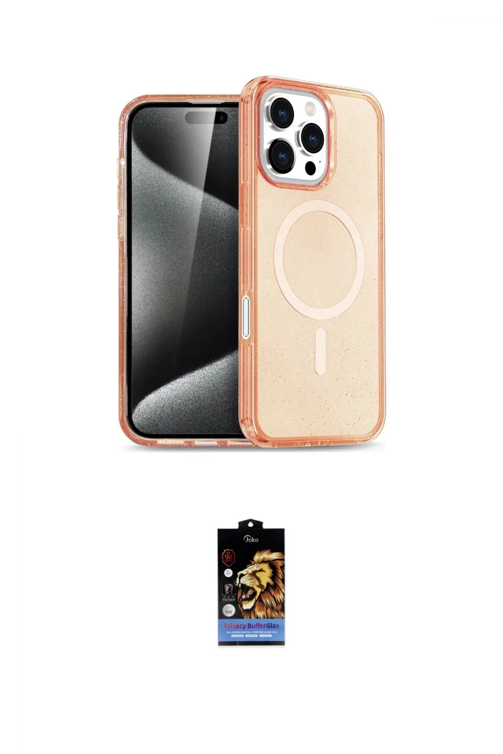 ieg™ iPhone 16 Pro Max Kılıf Nova Asil Prime - Siyah Buffer Hayalet Cam Ekran Koruyucu