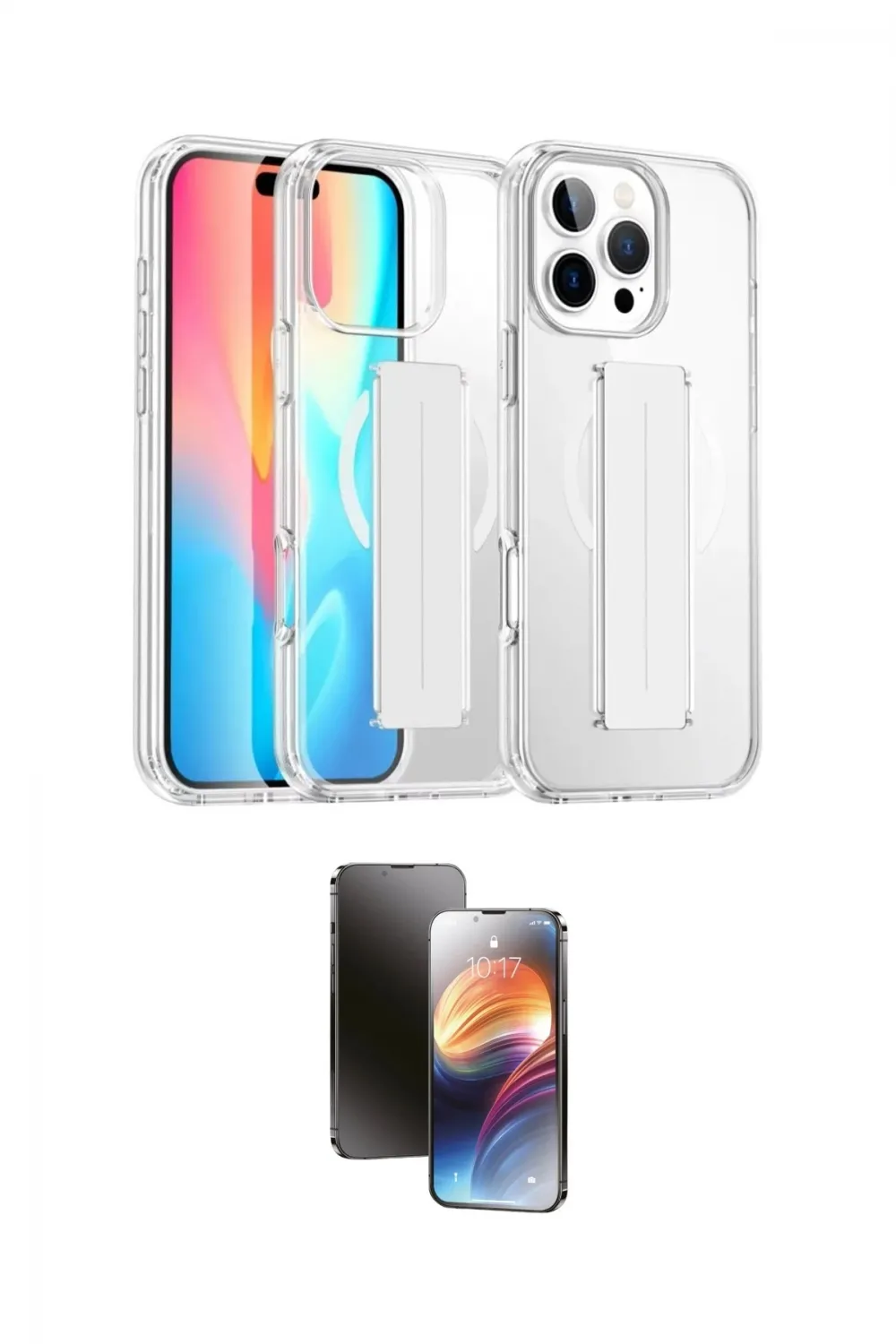 ieg™ iPhone 16 Pro Max Kılıf Nova Işık Koleksiyonu - Siyah 3D Antistatik Mat Seramik Nano Ekran Koruyucu
