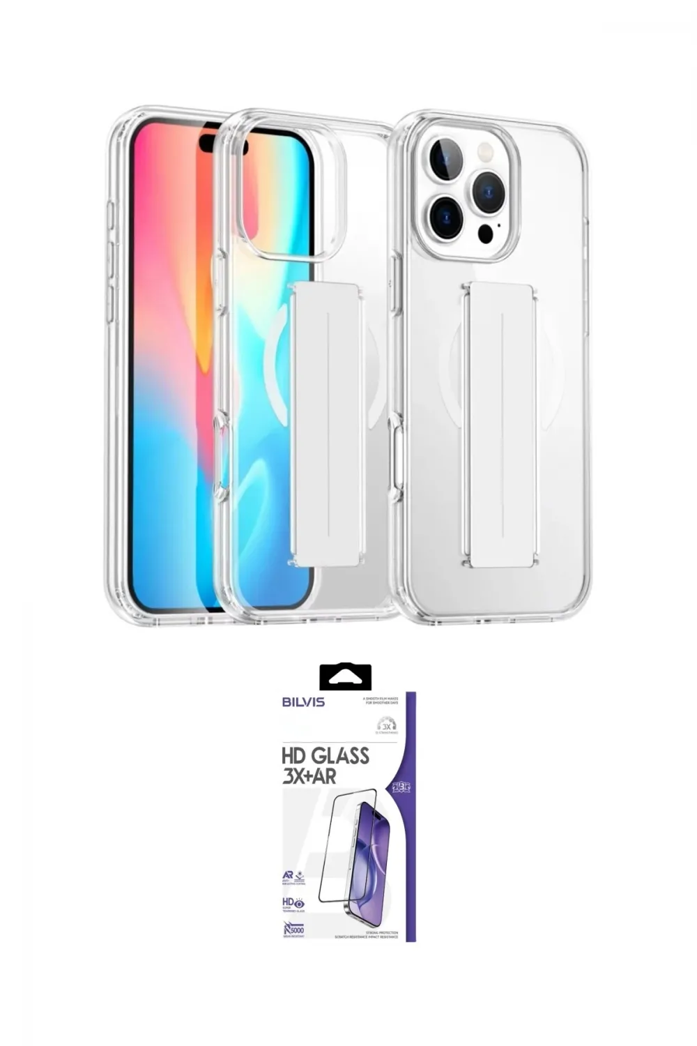 ieg™ iPhone 16 Pro Max Kılıf Nova Işık Koleksiyonu - Siyah Bilvis 3X AR HD Cam Ekran Koruyucu
