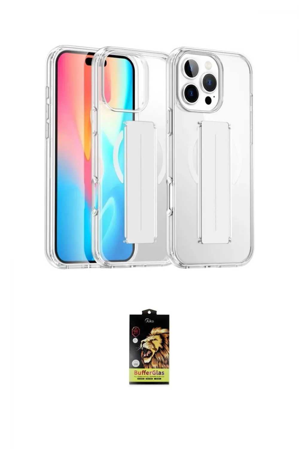 ieg™ iPhone 16 Pro Max Kılıf Nova Işık Koleksiyonu - Siyah Buffer Cam Ekran Koruyucu