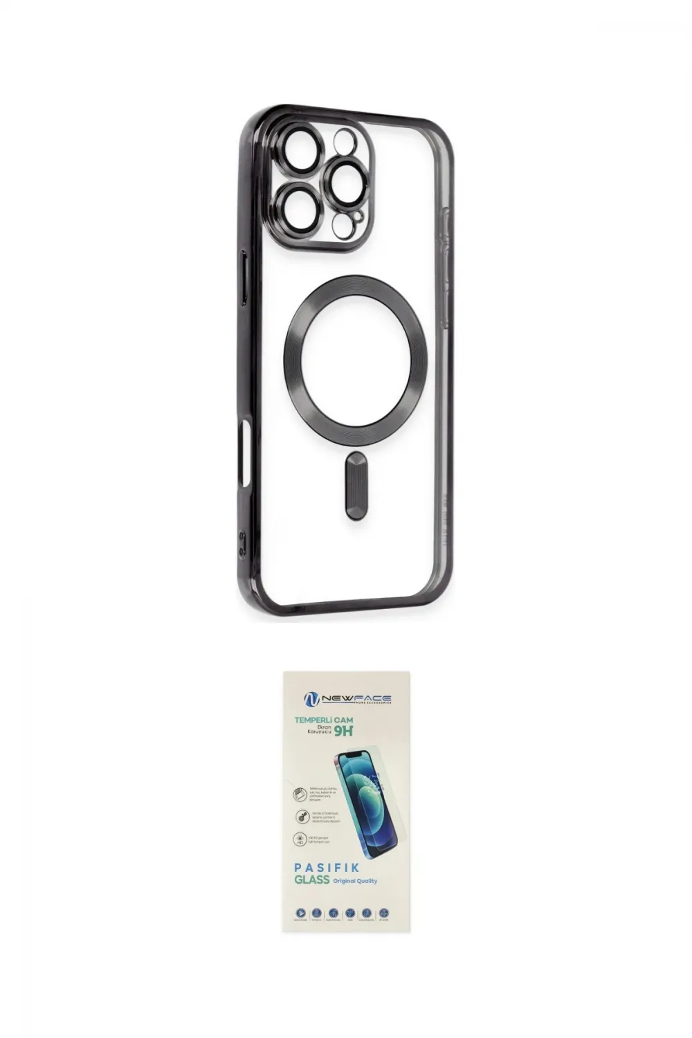 ieg™ iPhone 16 Pro Max Kılıf Nova Işık Özel Seri - Şeffaf Pasifik Cam Ekran Koruyucu