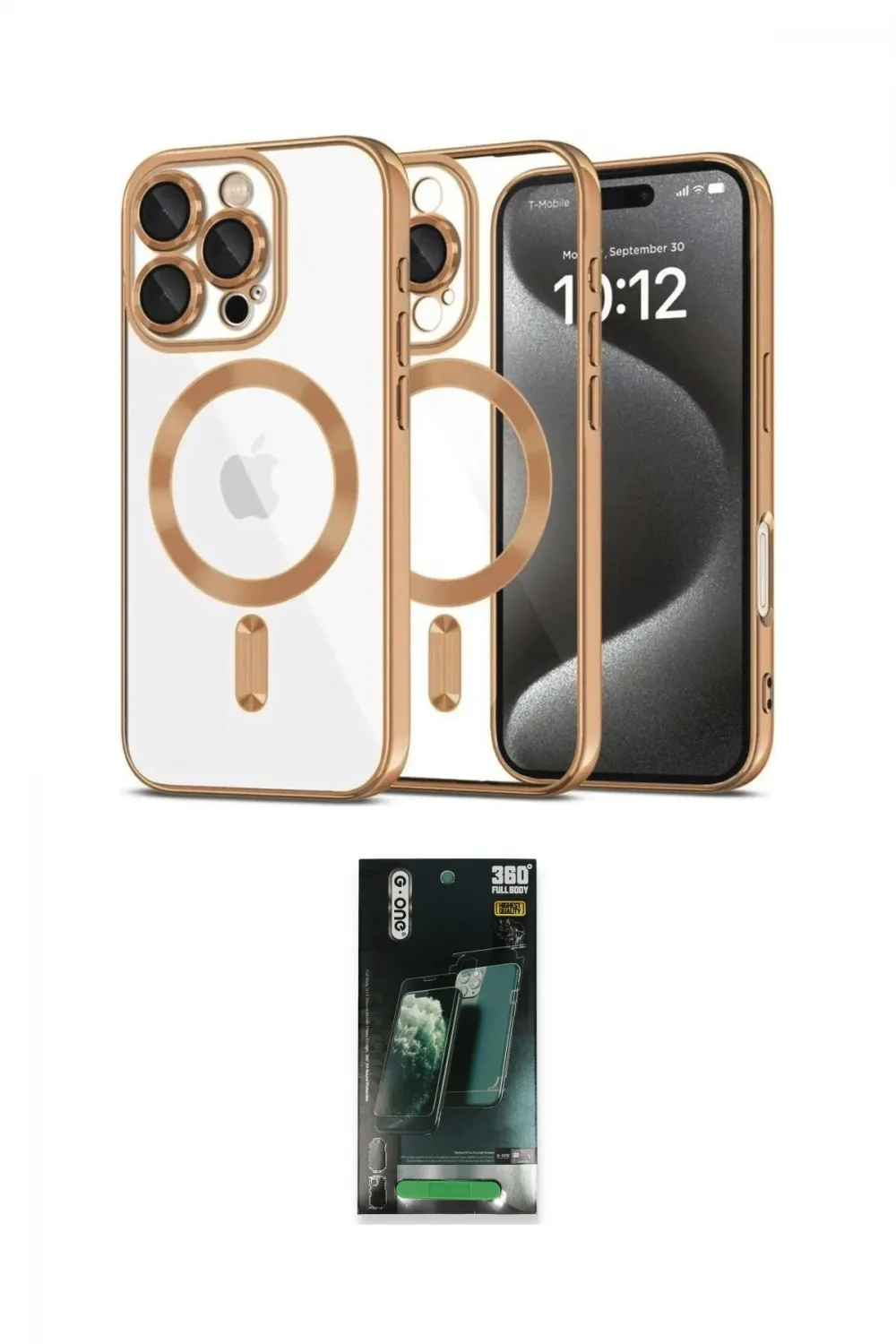 ieg™ iPhone 16 Pro Max Kılıf Nova Işık Özel Seri - Siyah 360 Mat Full Body Arka Koruyucu