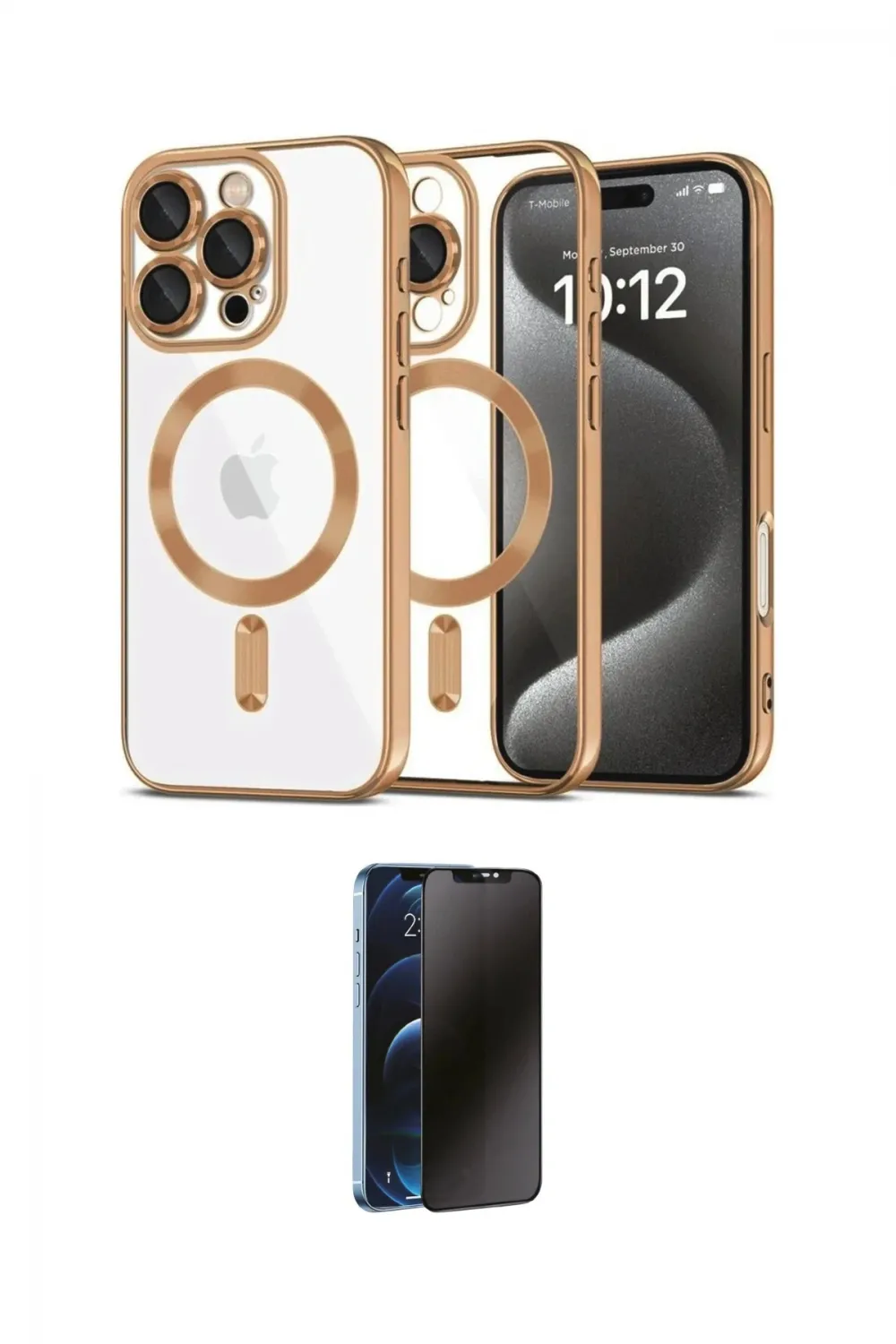 ieg™ iPhone 16 Pro Max Kılıf Nova Işık Özel Seri - Siyah 3D Antistatik Hayalet Cam Ekran Koruyucu