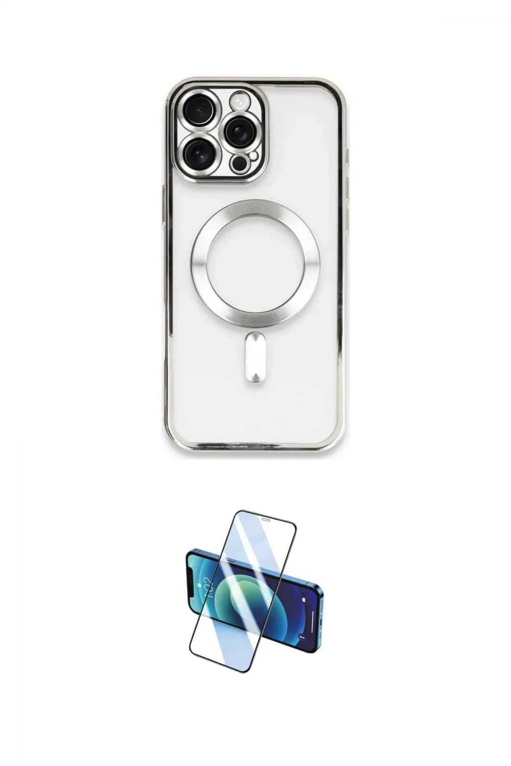 ieg™ iPhone 16 Pro Max Kılıf Nova Işık Özel Seri - Siyah 3D Antistatik Seramik Nano Ekran Koruyucu
