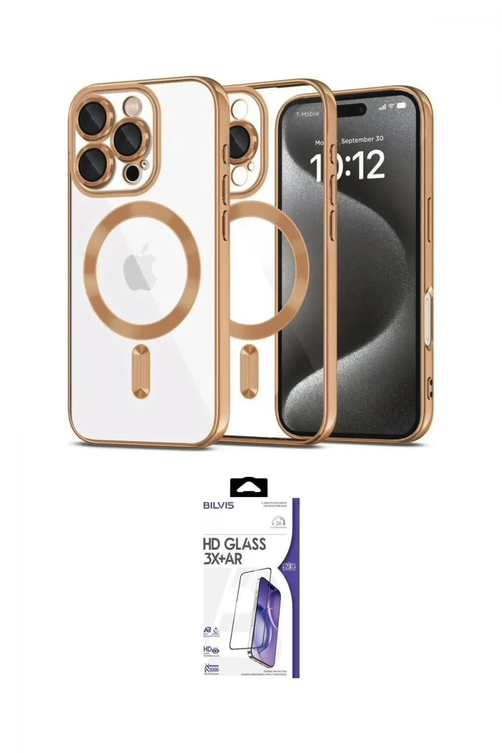 ieg™ iPhone 16 Pro Max Kılıf Nova Işık Özel Seri - Siyah Bilvis 3X AR HD Cam Ekran Koruyucu