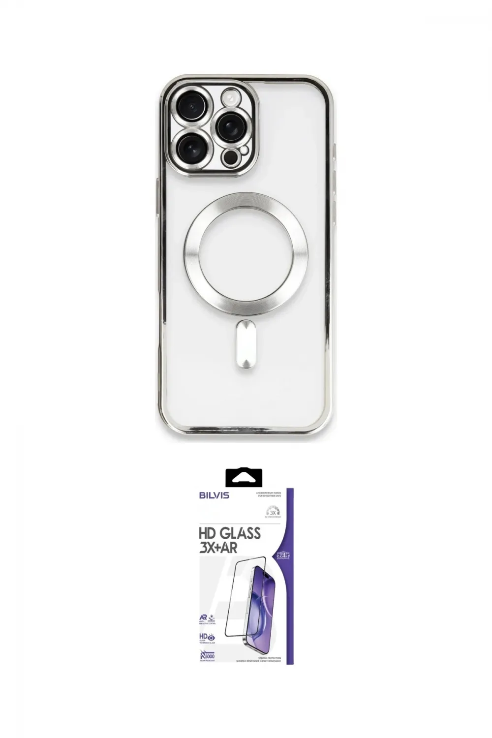 ieg™ iPhone 16 Pro Max Kılıf Nova Işık Özel Seri - Siyah Bilvis 3X AR HD Cam Ekran Koruyucu