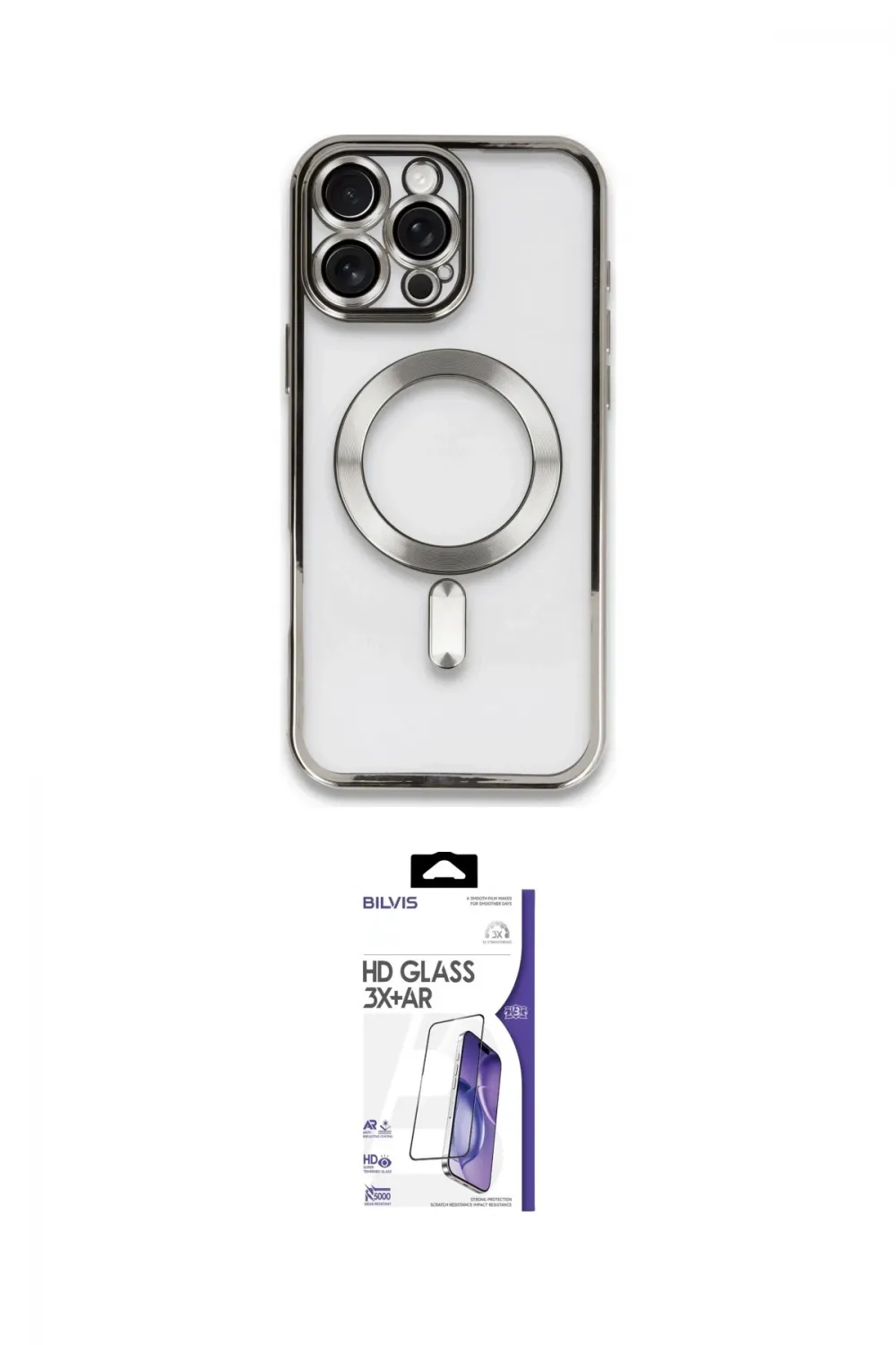 ieg™ iPhone 16 Pro Max Kılıf Nova Işık Özel Seri - Siyah Bilvis 3X AR HD Cam Ekran Koruyucu