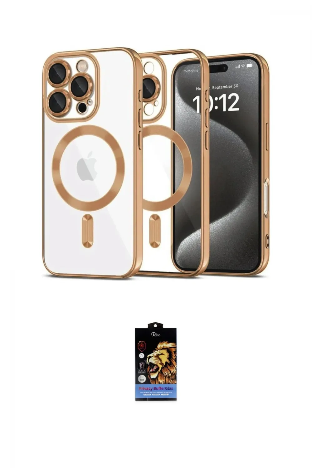 ieg™ iPhone 16 Pro Max Kılıf Nova Işık Özel Seri - Siyah Buffer Hayalet Cam Ekran Koruyucu