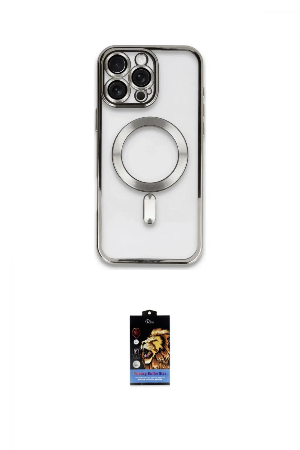 ieg™ iPhone 16 Pro Max Kılıf Nova Işık Özel Seri - Siyah Buffer Hayalet Cam Ekran Koruyucu