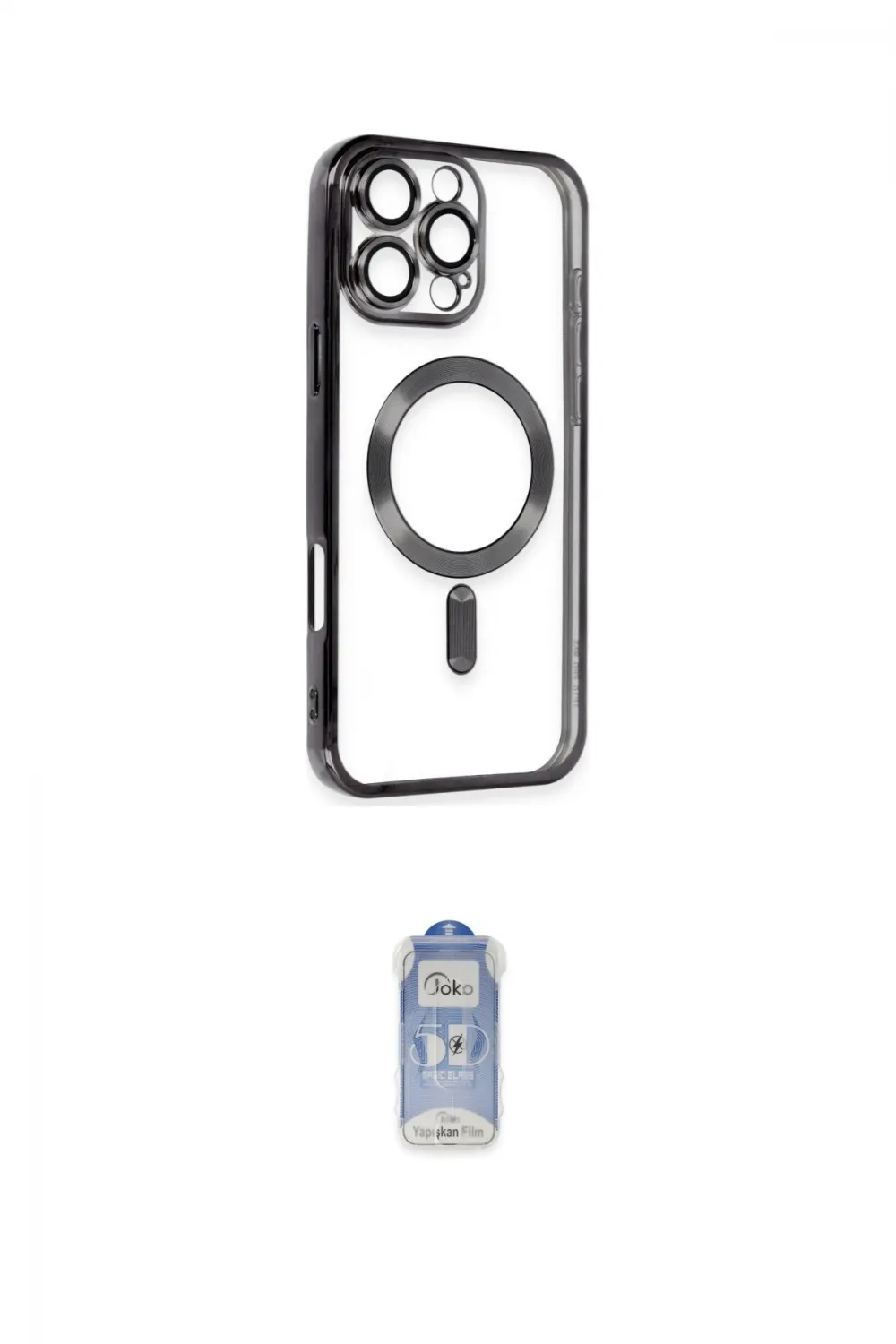 ieg™ iPhone 16 Pro Max Kılıf Nova Işık Özel Seri - Siyah Joko Magic 5D Cam