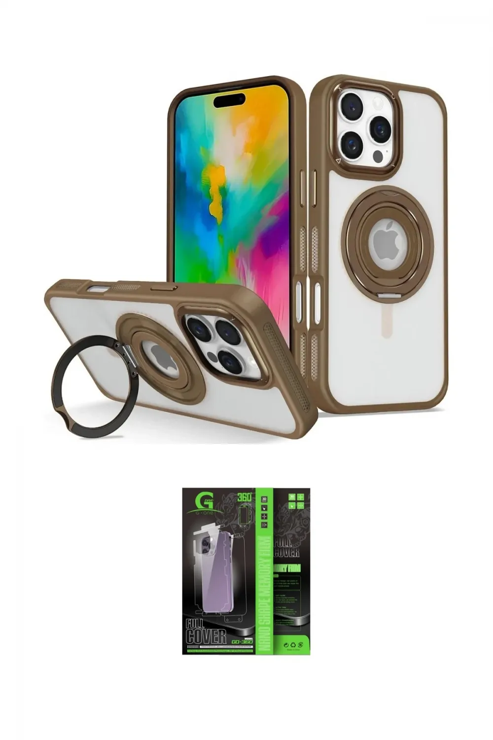 ieg™ iPhone 16 Pro Max Kılıf Nova Minimal Serisi - Şeffaf 360 Full Body Arka Koruyucu