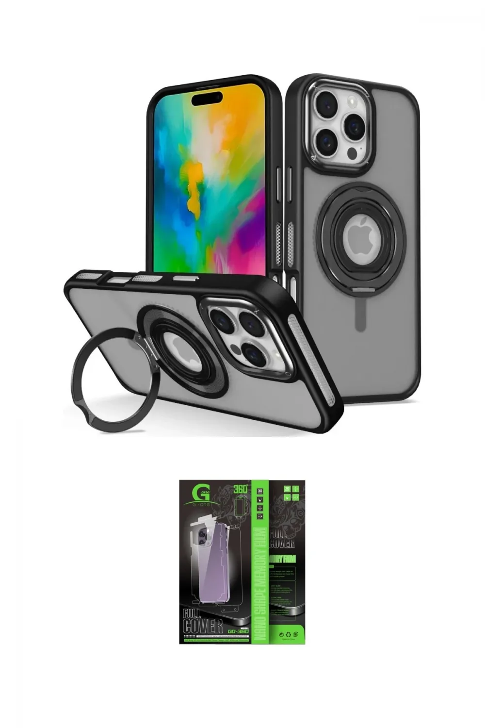 ieg™ iPhone 16 Pro Max Kılıf Nova Minimal Serisi - Şeffaf 360 Full Body Arka Koruyucu