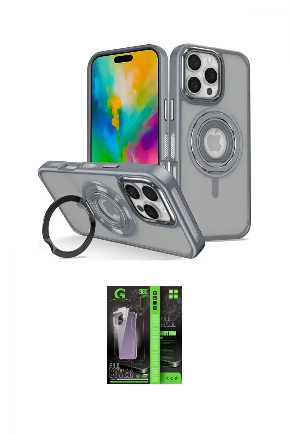 ieg™ iPhone 16 Pro Max Kılıf Nova Minimal Serisi - Şeffaf 360 Full Body Arka Koruyucu