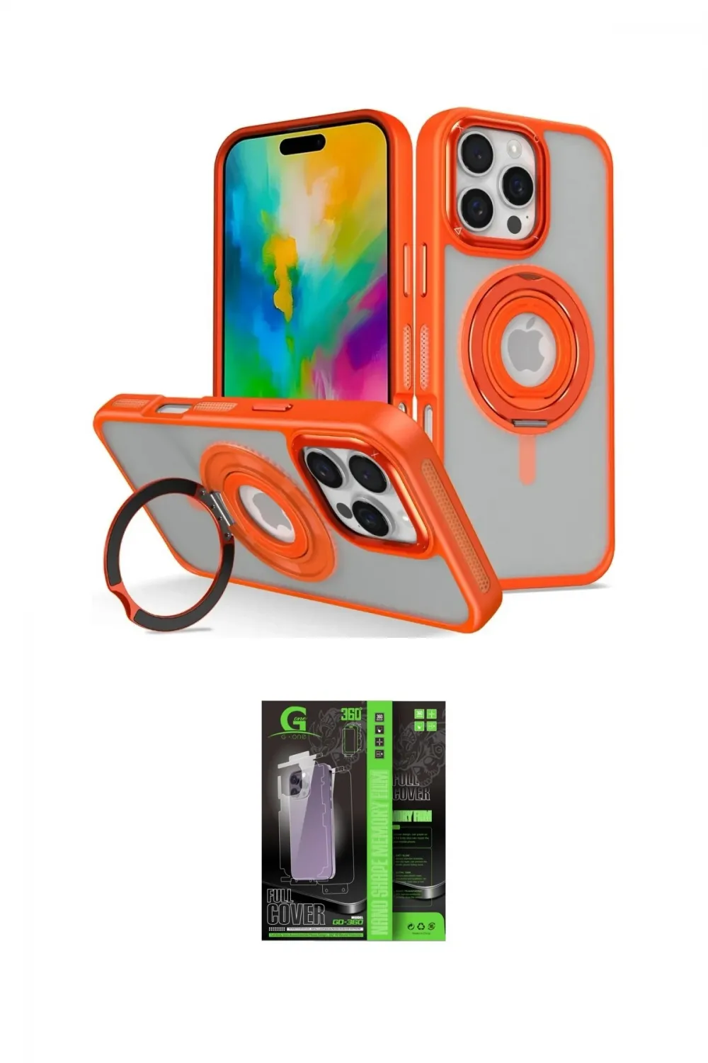 ieg™ iPhone 16 Pro Max Kılıf Nova Minimal Serisi - Şeffaf 360 Full Body Arka Koruyucu