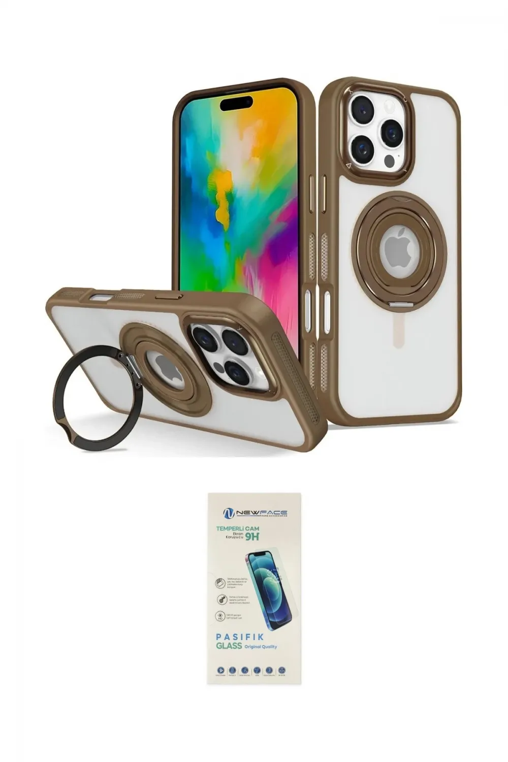 ieg™ iPhone 16 Pro Max Kılıf Nova Minimal Serisi - Şeffaf Pasifik Cam Ekran Koruyucu