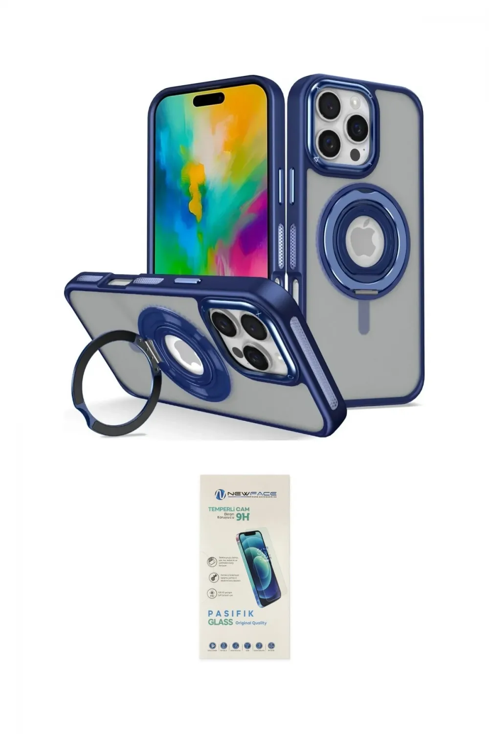 ieg™ iPhone 16 Pro Max Kılıf Nova Minimal Serisi - Şeffaf Pasifik Cam Ekran Koruyucu