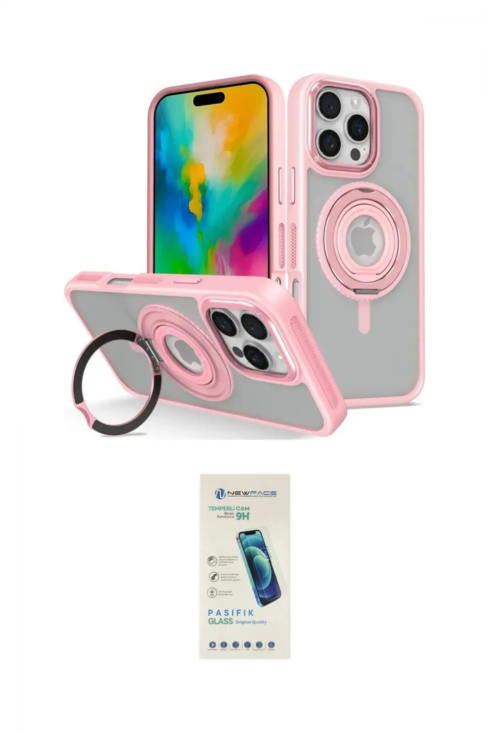 ieg™ iPhone 16 Pro Max Kılıf Nova Minimal Serisi - Şeffaf Pasifik Cam Ekran Koruyucu