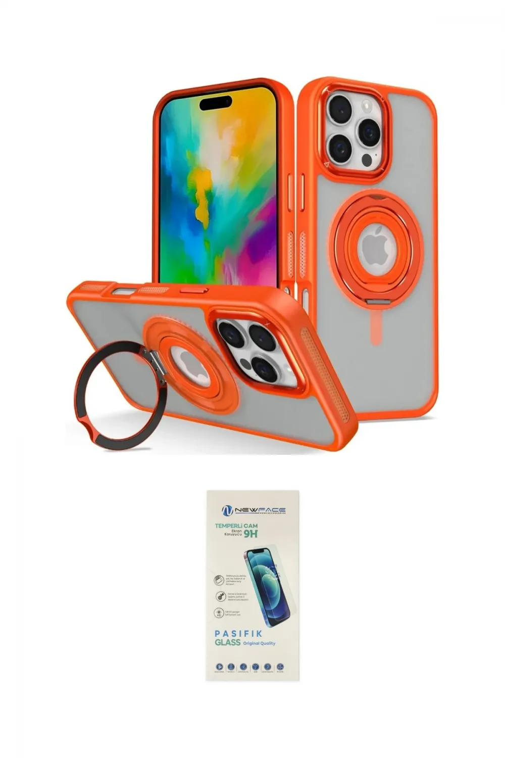 ieg™ iPhone 16 Pro Max Kılıf Nova Minimal Serisi - Şeffaf Pasifik Cam Ekran Koruyucu