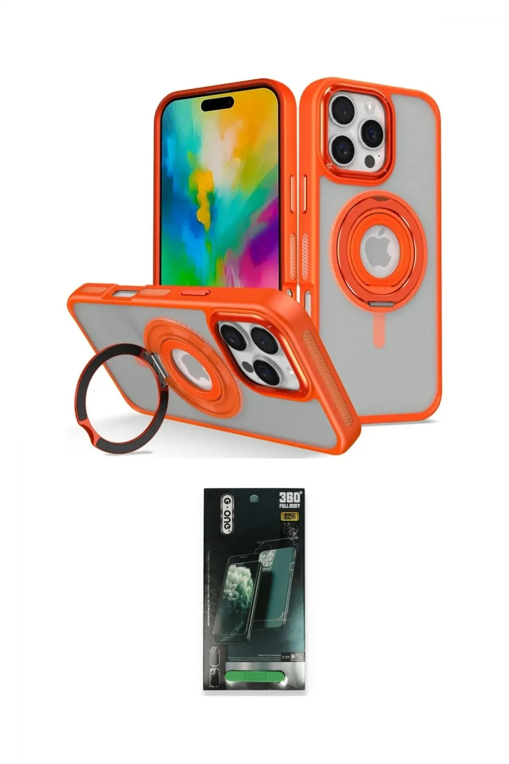 ieg™ iPhone 16 Pro Max Kılıf Nova Minimal Serisi - Siyah 360 Mat Full Body Arka Koruyucu