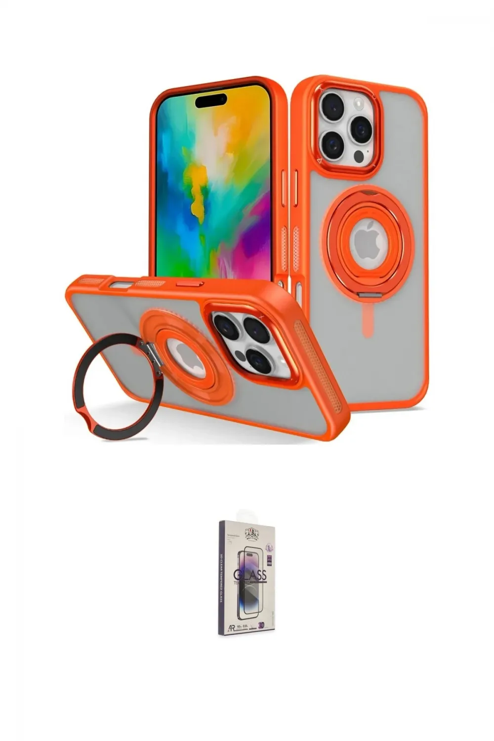ieg™ iPhone 16 Pro Max Kılıf Nova Minimal Serisi - Siyah Bilvis 3D Cam Ekran Koruyucu