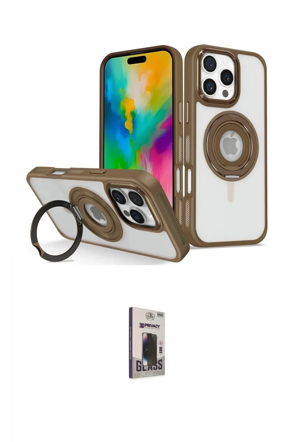 ieg™ iPhone 16 Pro Max Kılıf Nova Minimal Serisi - Siyah Bilvis Hayalet Cam Ekran Koruyucu