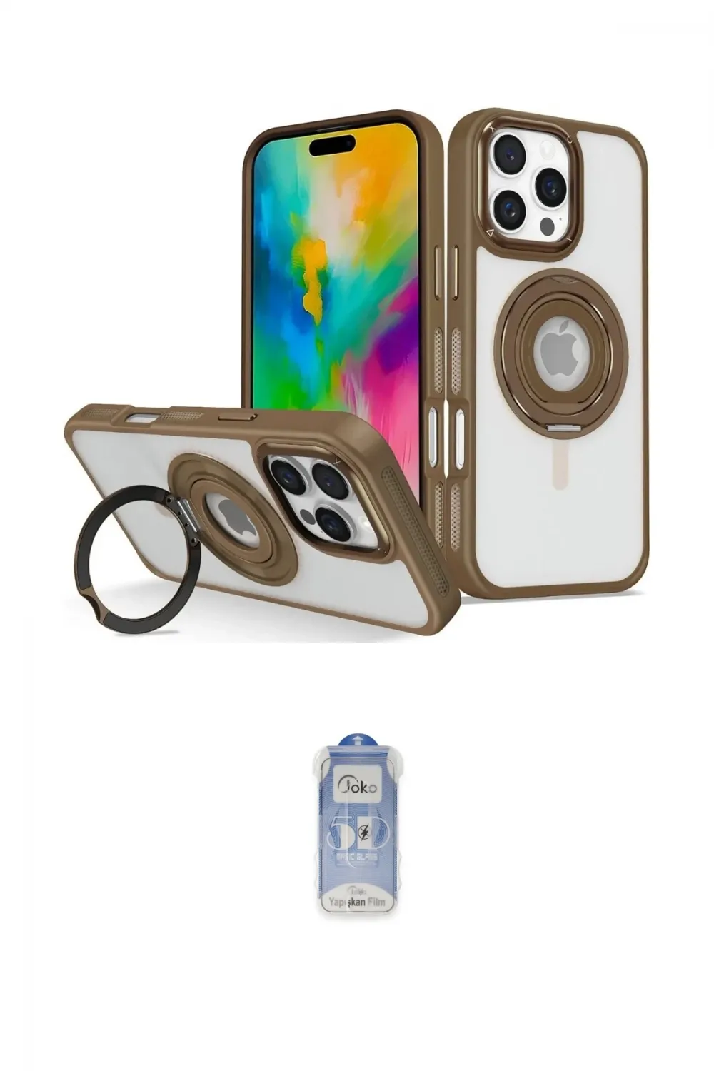 ieg™ iPhone 16 Pro Max Kılıf Nova Minimal Serisi - Siyah Joko Magic 5D Cam