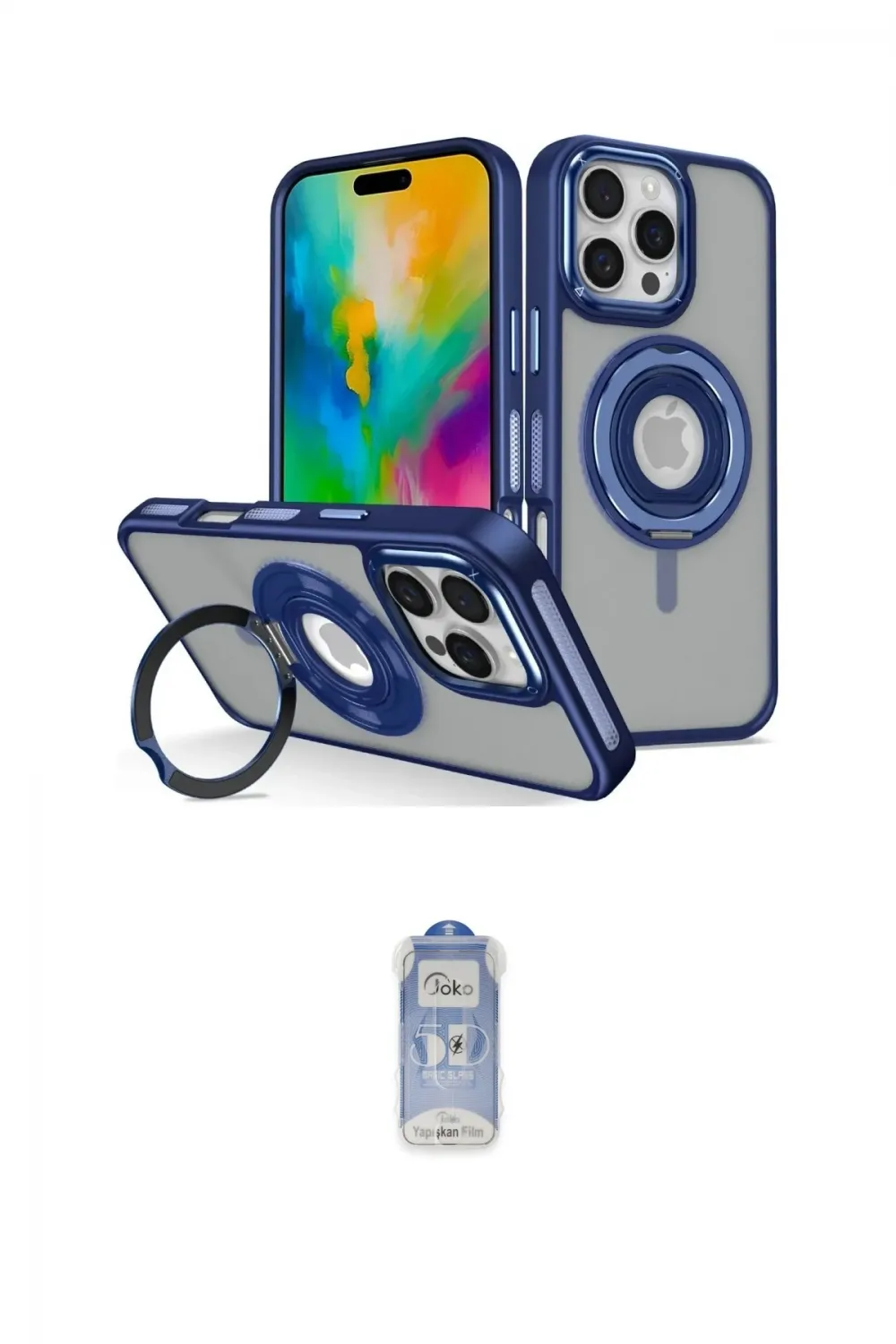 ieg™ iPhone 16 Pro Max Kılıf Nova Minimal Serisi - Siyah Joko Magic 5D Cam