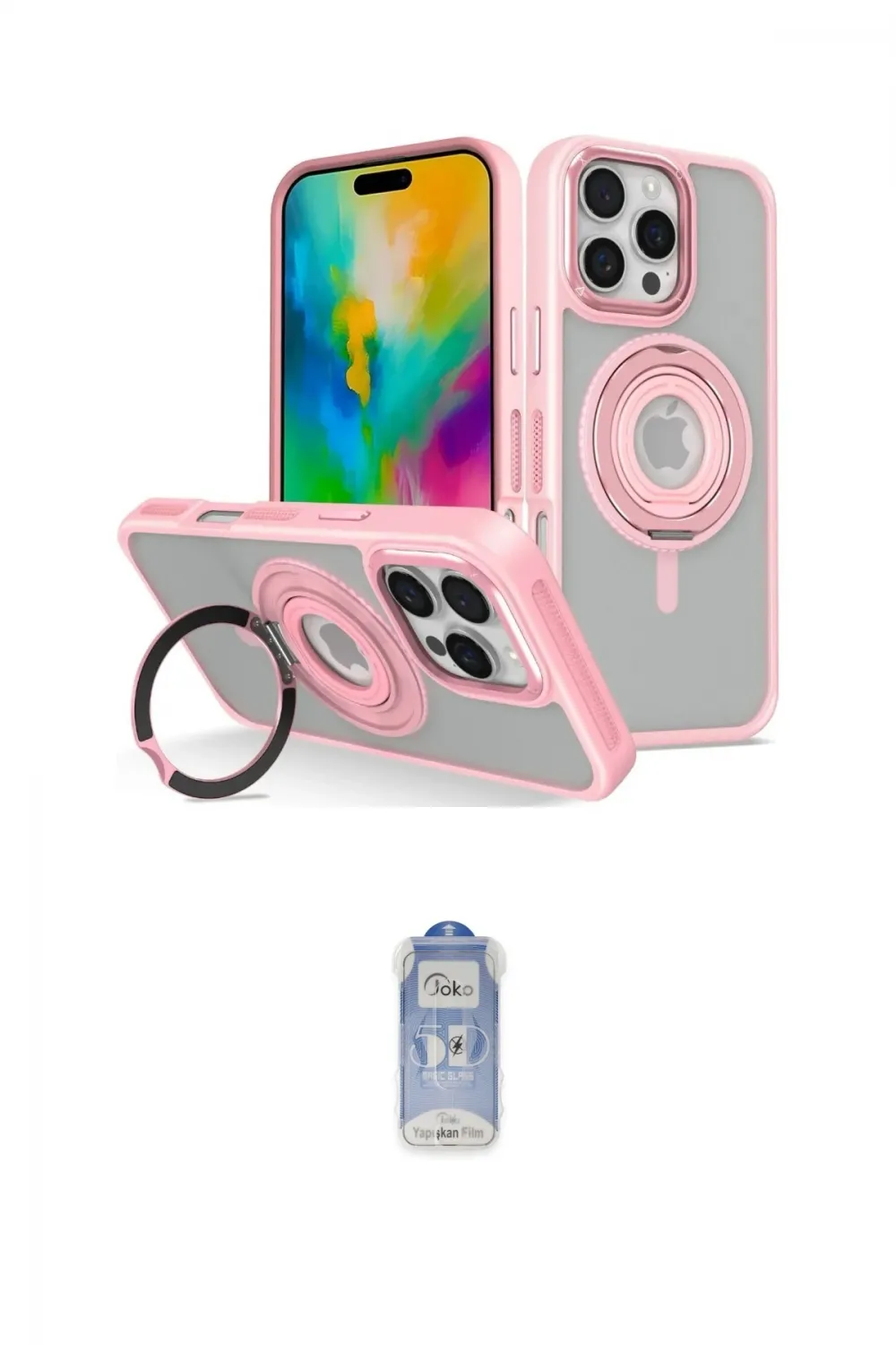 ieg™ iPhone 16 Pro Max Kılıf Nova Minimal Serisi - Siyah Joko Magic 5D Cam