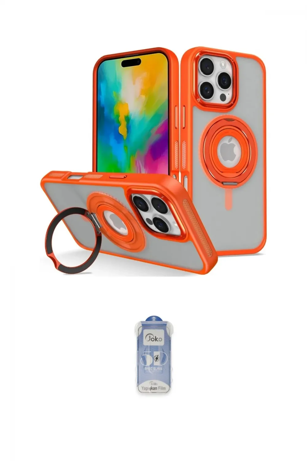 ieg™ iPhone 16 Pro Max Kılıf Nova Minimal Serisi - Siyah Joko Magic 5D Cam