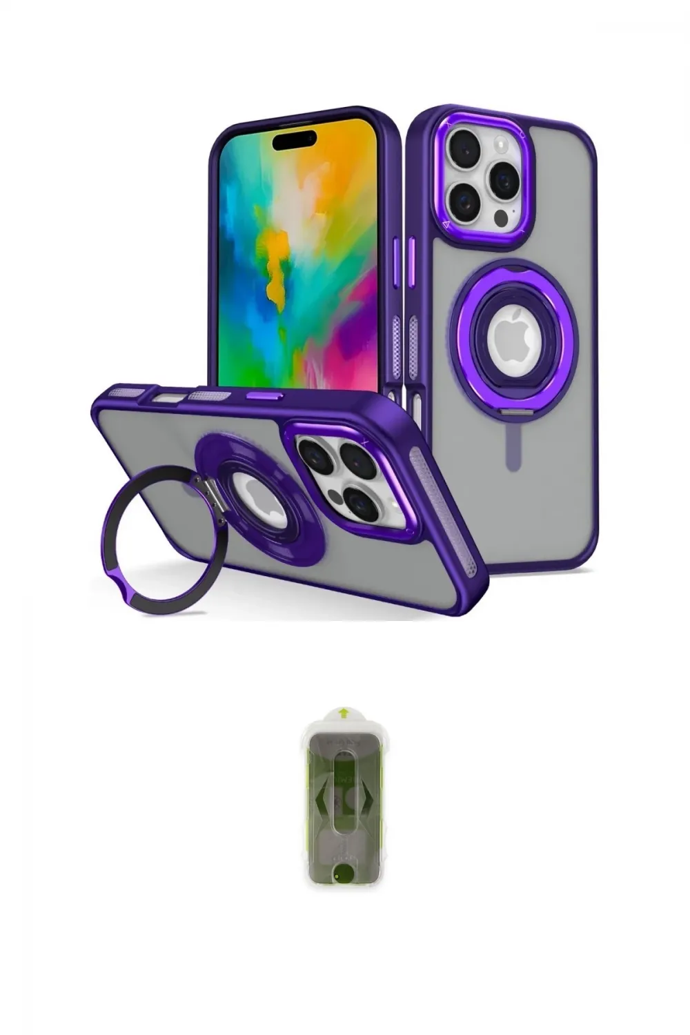 ieg™ iPhone 16 Pro Max Kılıf Nova Minimal Serisi - Siyah Joko Magic 5D Hayalet Cam