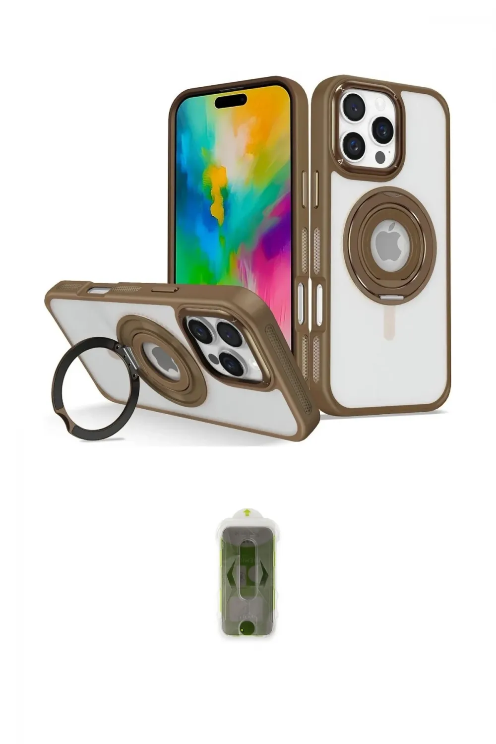 ieg™ iPhone 16 Pro Max Kılıf Nova Minimal Serisi - Siyah Joko Magic 5D Hayalet Cam