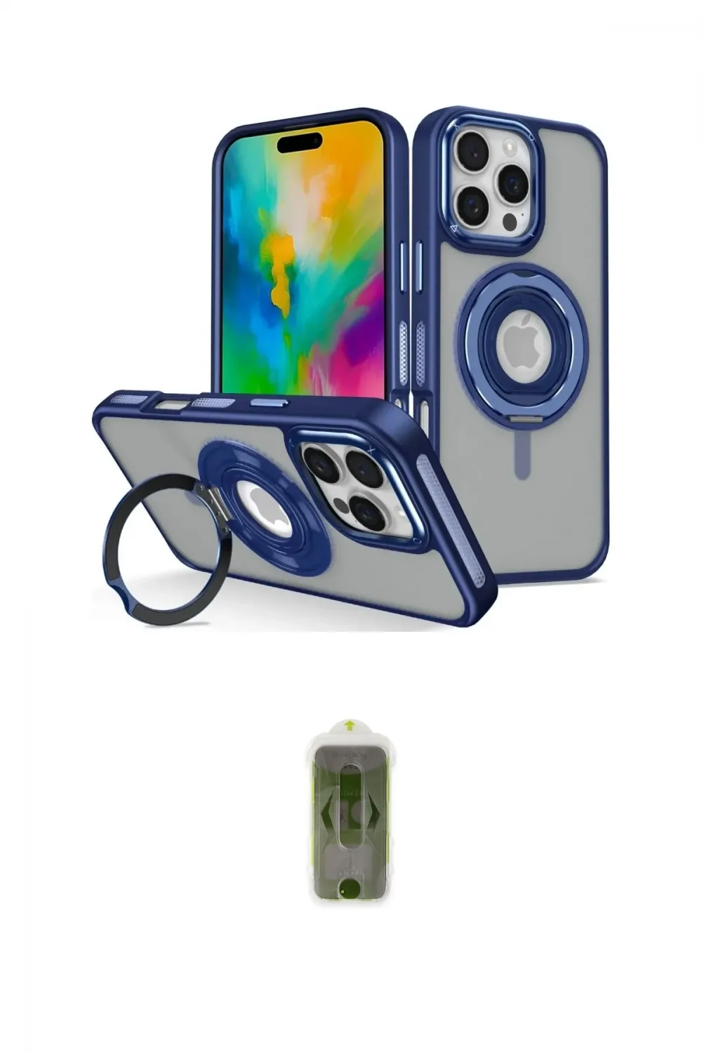 ieg™ iPhone 16 Pro Max Kılıf Nova Minimal Serisi - Siyah Joko Magic 5D Hayalet Cam